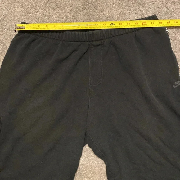EUC Nike Sportswear Black Cotton Terry Drawstring Pull On Shorts See Measurement - Picture 9 of 12